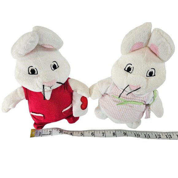 Max and Ruby The Bunnies10" Plush Set of 2 Stuffed Animals - Picture 4 of 5
